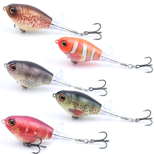 EXAURAFELIS Whopper Plopper Angelköder Top Wasserbarsch Bleistift Plopper Angelköder Barsch Köder Topwater Köder für Barsch Hecht Barsch Schwimmender Bleistift Barsch Köder von EXAURAFELIS