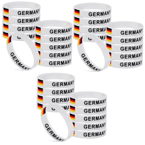 EXCEART 30 Stück Basketball-Silikon-Armbänder, Deutschland-Flagge, Silikon-Armband, Gummi-Armband für Herren, Deutschland-Flagge, Armband, Baseball-Handgelenkband, Italien, Miss Rural von EXCEART