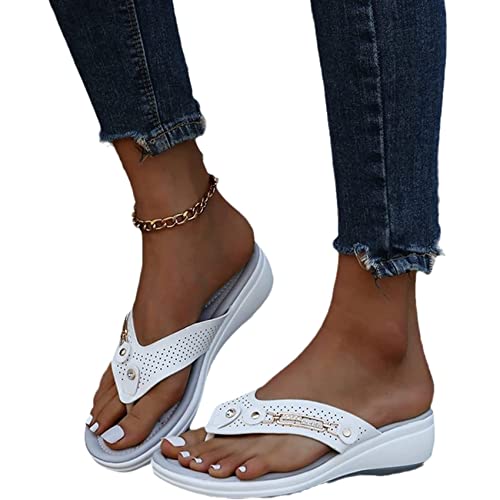 EXECAB Damen Orthopädische Zehentrenner Sandalen Damen Strass Flip-Flops Sommer PU-Leder Clip -Toe Pantoffeln Gummi Plateau Slippers Freizeit Strandschuhe,Weiß,36 EXECAB Damen Orthopädische Zehentrenner Sandalen Damen Strass Flip-Flops Sommer PU-Leder Clip -Toe Pantoffeln Gummi Plateau Slippers Freizeit Strandschuhe,Weiß,36 von EXECAB