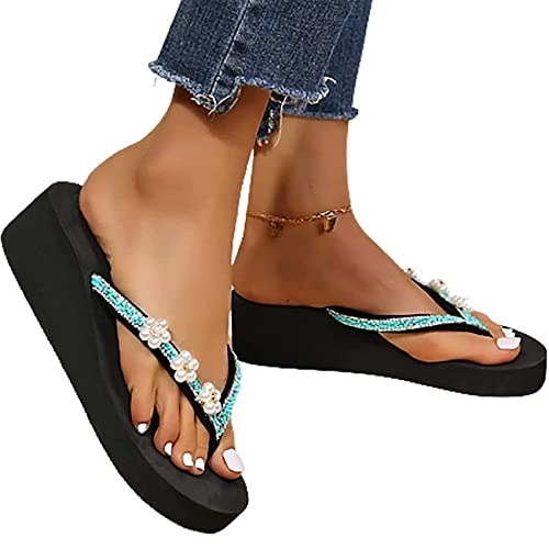 EXECAB Flip-Flops Mit Perle Blumen Damen Plateau Keil Zehentrenner Sandalen Sommer Hausschuhe Indoor Outdoor Schlappen Pantoffeln Slides Freizeit Strandschuhe,Grün,37 EXECAB Flip-Flops Mit Perle Blumen Damen Plateau Keil Zehentrenner Sandalen Sommer Hausschuhe Indoor Outdoor Schlappen Pantoffeln Slides Freizeit Strandschuhe,Grün,37 von EXECAB