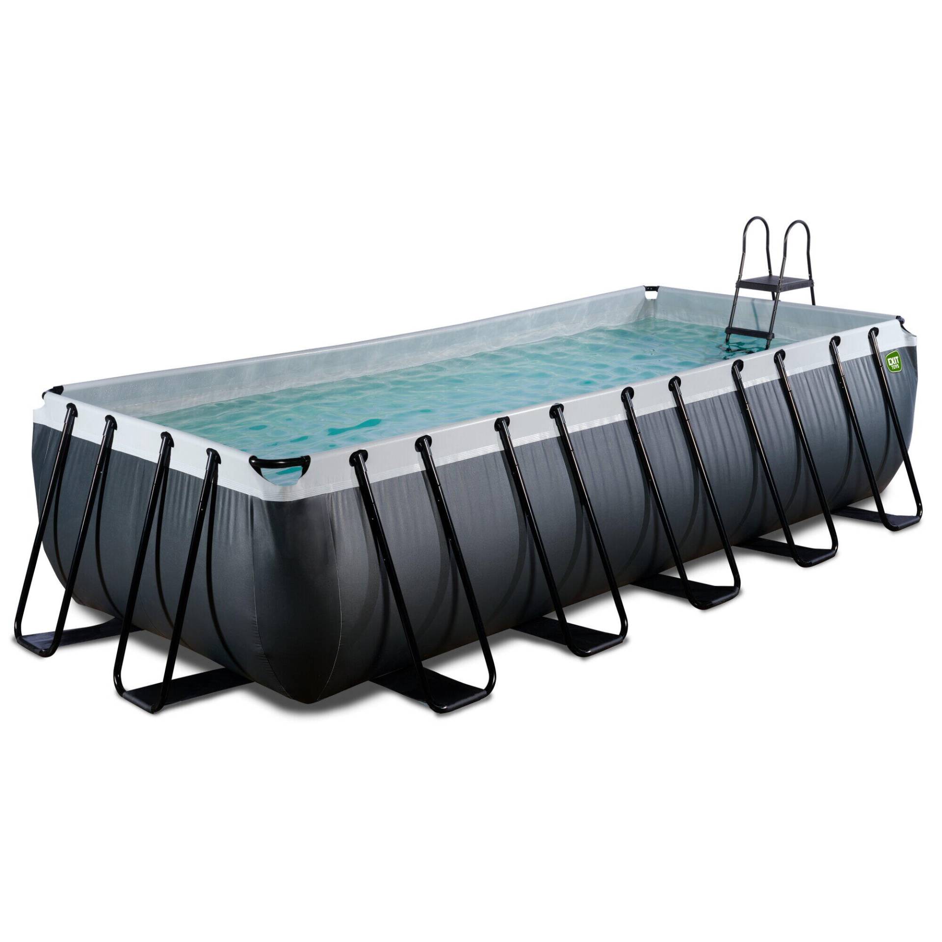 EXIT Black Leather Pool 540x250x122cm mit Sandfilterpumpe - schwarz von EXIT TOYS