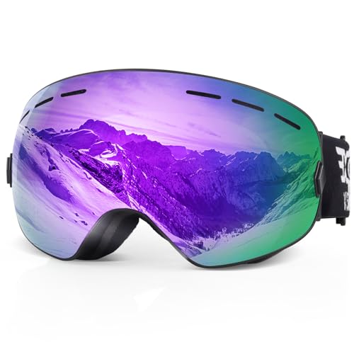 EXP VISION Snowboard Skibrille für Herren Damen und Jugendliche, Überbrille Skifahren Snowboardbrille mit Anti Fog und UV400 Schutz Dual Lenses Schneebrille von EXP VISION