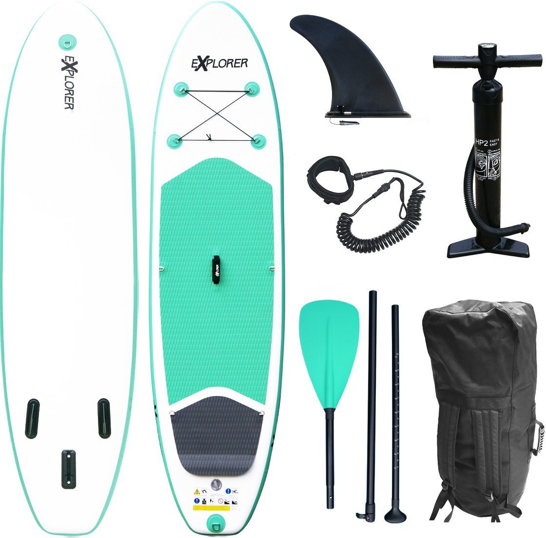 EXPLORER Inflatable SUP-Board Stand Up Paddleset Explorer 300, (Set, 6 tlg) von EXPLORER