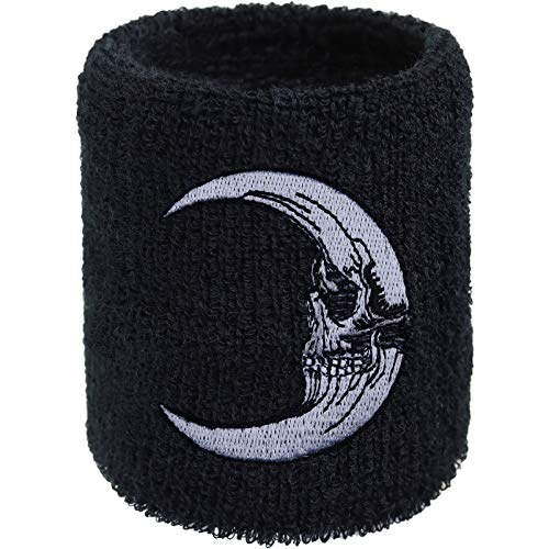 Biker Moon Schweissband Halb Mond Stickerei Designer Schweißband Old School Biker Absorbierendes Frottee | Motor-Sport Wristband Rocker Geschenk Cruiser Armband Biker Moon Schweissband Halb Mond Stickerei Designer Schweißband Old School Biker Absorbierendes Frottee | Motor-Sport Wristband Rocker Geschenk Cruiser Armband von EXPRESS-STICKEREI