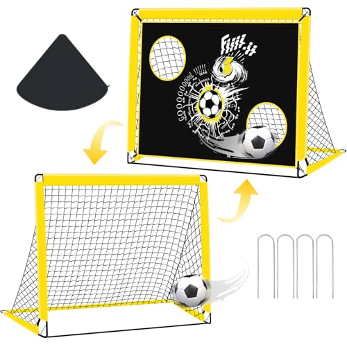 EXTFANS Fußballtor Kinder, Fussballtore für Garten Kinder, 2-in-1 Pop-Up Fussballtor, Outdoor Faltbares Fußball Tor, mit 4 Bodennägel und Tragetasche EXTFANS Fußballtor Kinder, Fussballtore für Garten Kinder, 2-in-1 Pop-Up Fussballtor, Outdoor Faltbares Fußball Tor, mit 4 Bodennägel und Tragetasche von EXTFANS