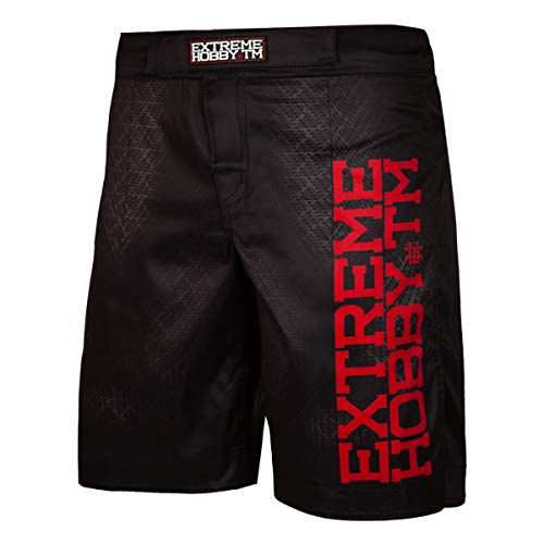 EXTREME HOBBY Grappling Kurze Hosen Black Armour, Atmungsaktiv und Leicht, Boardshorts, Schnell Trocknend, 2-Wege-Stretch-System, Boxen, Kampfsport, MMA, Thaiboxen Größe XL von EXTREME HOBBY