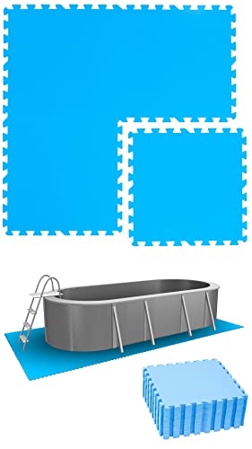 EYEPOWER 4,7m² Poolunterlage aus 20 großen Matten - 50 x 50 x 1cm Dicke Poolmatte - Pool Unterlage Outdoor Matte Poolunterlage 1cm Platten für Pool Boden Poolmatte Poolmatten Schutzboden 50x50 von EYEPOWER