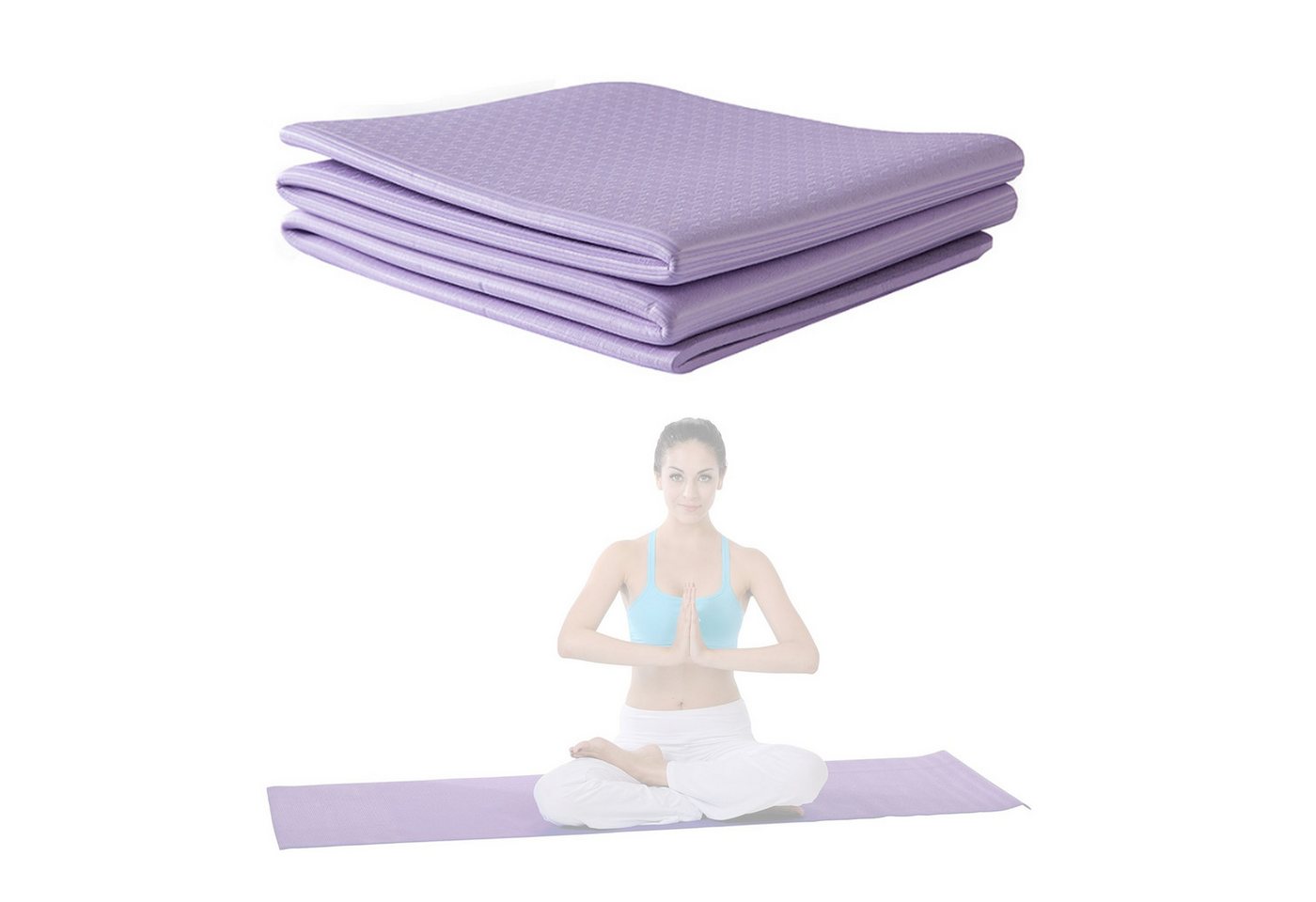 EYUSALL Yogamatte Faltbare Yogamatte,stoßabsorbierende Übungs-Springseilmatte,Fitness, 183*61*0,6 0bungsmatte,platzsparend,BarfuB trainieren von EYUSALL