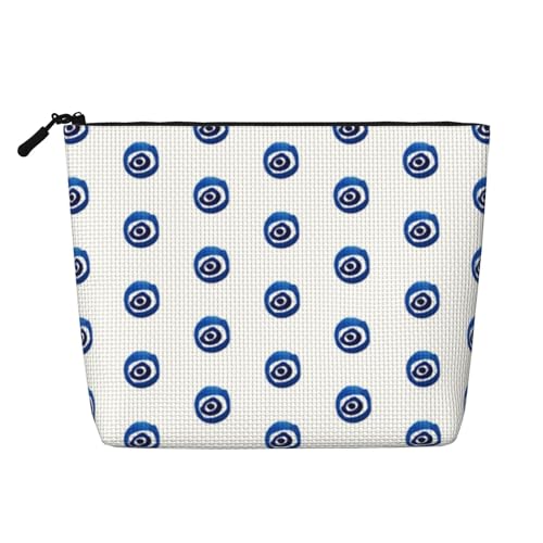 EZDLOWVBA Evil Eyes Print Evil Eyes Print Fake Hanf Make-up-Tasche – Reise und tägliche Aufbewahrung unverzichtbar – wiederverwendbare Kosmetiktasche, Reißverschluss-Tasche, Make-up-Werkzeug, Schwarz von EZDLOWVBA