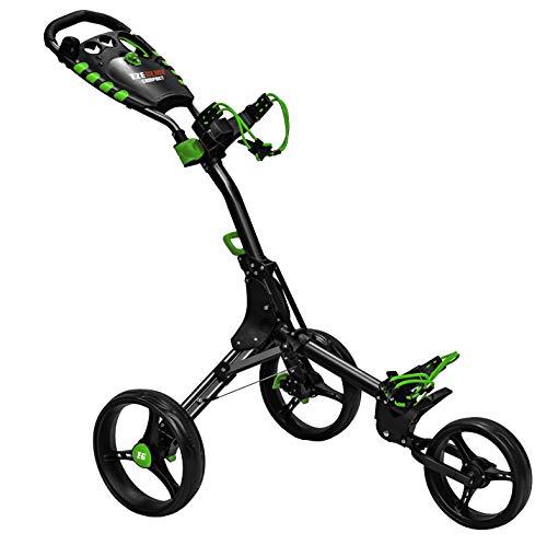 EZE GLIDE Compact+ 3 Rad Golf Wagen -Charcoal/Lime Trolley, Einheitsgröße, Holzkohle/Limette von EZE Glide