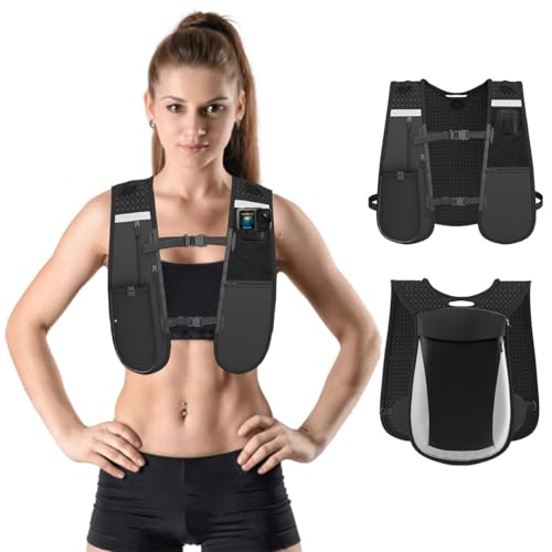 Laufweste für Damen und Herren, Ultraleicht Laufweste, Reflektierender Trinkrucksack, Laufrucksack, Running Vest, mit Action-Kamera Halterung, 7 Taschen, für Radfahren Camping Wandern Joggen Laufweste für Damen und Herren, Ultraleicht Laufweste, Reflektierender Trinkrucksack, Laufrucksack, Running Vest, mit Action-Kamera Halterung, 7 Taschen, für Radfahren Camping Wandern Joggen von Eabofrin