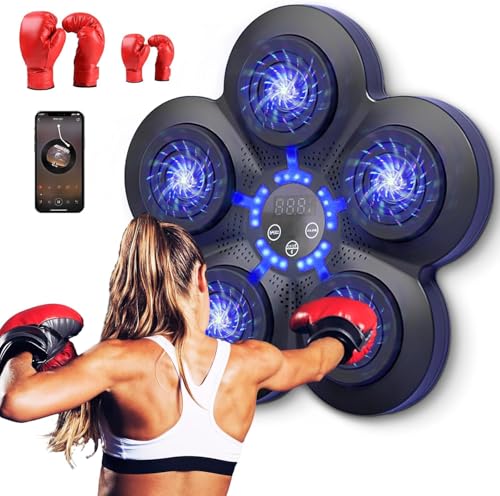 EagerMinds Musik-Boxmaschine, LED Musik Boxmaschine, Wandmontierte Boxmaschine, Smart Bluetooth Music Boxing Machine mit Erwachsenen und Kindern Boxhandschuhen, Für Exercise/Stress Release EagerMinds Musik-Boxmaschine, LED Musik Boxmaschine, Wandmontierte Boxmaschine, Smart Bluetooth Music Boxing Machine mit Erwachsenen und Kindern Boxhandschuhen, Für Exercise/Stress Release von EagerMinds