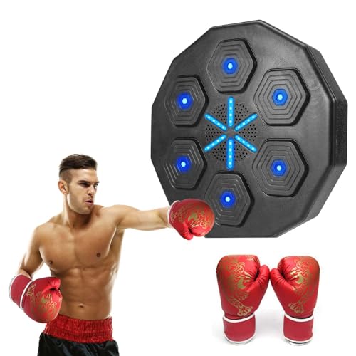 Music Boxing Machine, LED Musik Boxmaschine, Smart Bluetooth-Musik-Boxmaschine mit Boxhandschuhen, Musik-Boxmaschine für Erwachsene und Kinder Exercise/Stress Release (Erwachsene Handschuhe) von EagerMinds