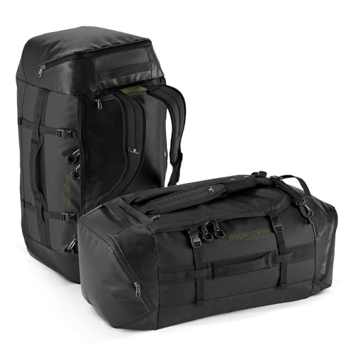 Eagle Creek Cargo Hauler Duffel 60L - superleichte Reisetasche mit 60 L Volumen | Robuster Rucksack für Camping und Outdoor | Abrieb- & Wasserbeständig | 34 x 68 x 26 cm | 60 L | Jet Black (281) von Eagle Creek