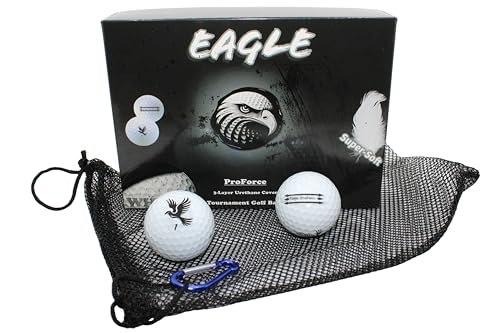 Eagle ProForce 12 Stück Premium 3 Schicht Golfbälle mit weichem Urethanüberzug und fortschrittlichem Distanzkern von Eagle Golf