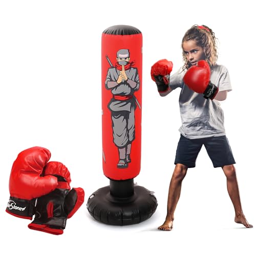47 Zoll Kinder Boxsack mit Boxhandschuhen, aufblasbarer Boxsack für Jungen und Mädchen 47 Zoll Kinder Boxsack mit Boxhandschuhen, aufblasbarer Boxsack für Jungen und Mädchen von EagleStone