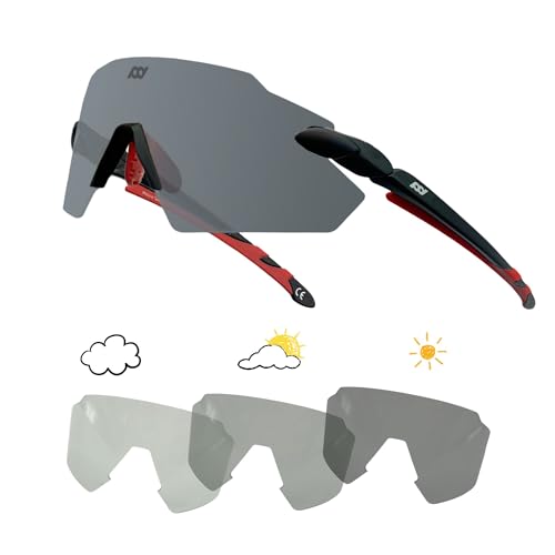 Eaglens.54 Sport-Sonnenbrille, Radfahren, polarisiert und selbsttönend, für Fahrrad, MTB, Angeln, UV400, ultraleicht, unisex, für Golf von Eaglens.54