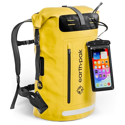 Earth Pak Summit wasserdichter Rucksack, Backpack mit leistungsstarkem Reißverschluss und Rolltop, wasserfester Handyhülle Gelb 55L Earth Pak Summit wasserdichter Rucksack, Backpack mit leistungsstarkem Reißverschluss und Rolltop, wasserfester Handyhülle Gelb 55L von Earth Pak