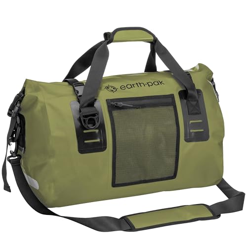Earth Pak Wasserfeste Reisetasche- Hochwertige Duffel Bag Größen 50L / 70L - Ideal als Reisetasche, Segeltasche, Fitnesstasche oder Expeditionstasche (Grün, 50L) von Earth Pak