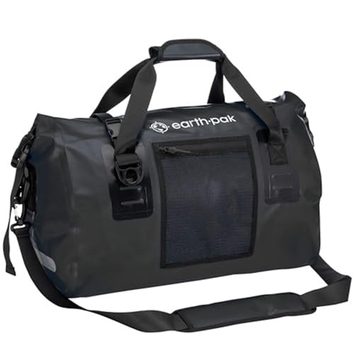 Earth Pak Wasserfeste Reisetasche- Hochwertige Duffel Bag Größen 50L / 70L - Ideal als Reisetasche, Segeltasche, Fitnesstasche oder Expeditionstasche (Schwarz, 50L) von Earth Pak