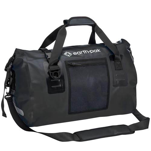Earth Pak Wasserfeste Reisetasche- Hochwertige Duffel Bag Größen 50L / 70L - Ideal als Reisetasche, Segeltasche, Fitnesstasche oder Expeditionstasche (Schwarz, 70L) von Earth Pak