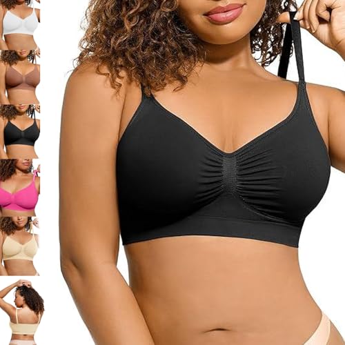 Earlorning Wireless Bra,Women's Wireless Sculpt Bra Comfort Bralettes No Underwire Unlined Cami Bra (Black,M) von EasPowest