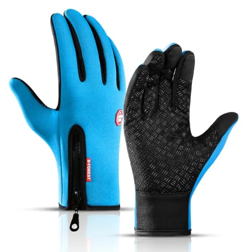 EasPowest Cozy Season-Handschuhe, Cozy Season Gloves, CozySeason Thermo-Winterhandschuhe, Cozyseason-Handschuhe für Herren, wasserdichte Touchscreen-Winterhandschuhe (Small,Light Blue) von EasPowest