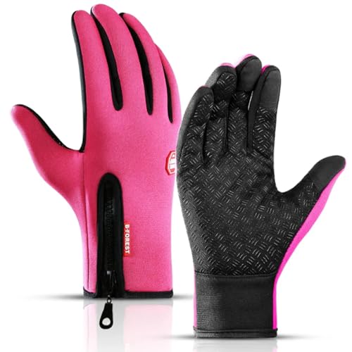 EasPowest Cozy Season-Handschuhe, Cozy Season Gloves, CozySeason Thermo-Winterhandschuhe, Cozyseason-Handschuhe für Herren, wasserdichte Touchscreen-Winterhandschuhe (Small,Pink) von EasPowest