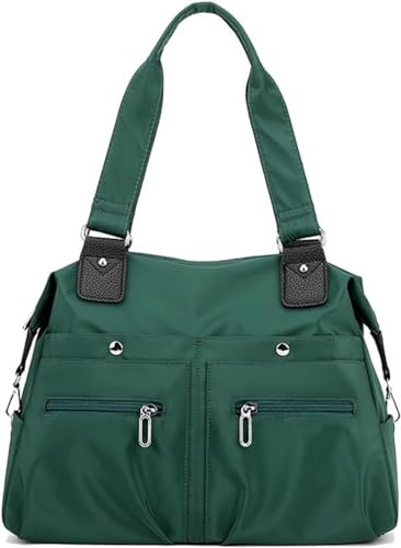 Langrents Nylon-Tragetasche, Langrents große, wasserdichte Umhängetasche mit Mehreren Taschen, Langrents wasserdichte Tragetasche aus Nylon, Langrents Nylon-Umhängetasche (One Size,Green) von EasPowest