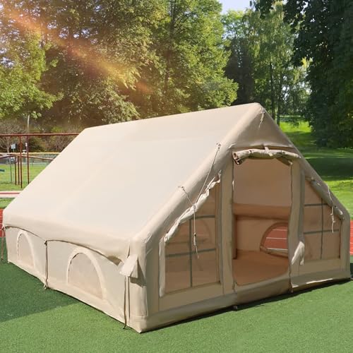 Aufblasbare Zelte für Camping, Blow Up Glamping Zelte mit Handpumpe, einfach einzurichten 4 Saison wasserdicht Winddicht Outdoor Luft Zelte Haus, 2 Türen und 4 Fenster, 3 * 4M Aufblasbare Zelte für Camping, Blow Up Glamping Zelte mit Handpumpe, einfach einzurichten 4 Saison wasserdicht Winddicht Outdoor Luft Zelte Haus, 2 Türen und 4 Fenster, 3 * 4M von Easilywinlife