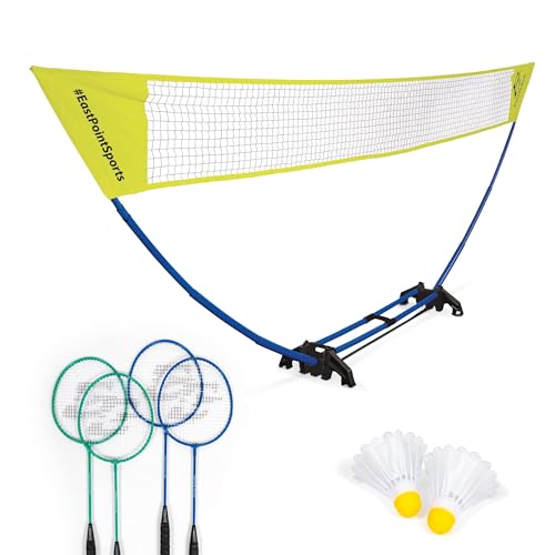 EastPoint Sports Unisex-Erwachsene, Weiß Easy Setup Badminton-Set für 4 Spieler, 4,5 m Netz, Badmintonnetz mit Trageboden EastPoint Sports Unisex-Erwachsene, Weiß Easy Setup Badminton-Set für 4 Spieler, 4,5 m Netz, Badmintonnetz mit Trageboden von EastPoint Sports