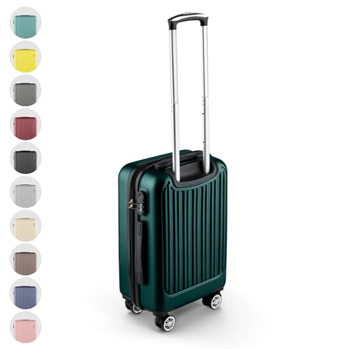 Easy Move ABS Hartschalenkoffer [ERGONOMISCH & SICHER] - Großer Trolley Koffer mit 360° Rädern, Zahlen Schloss - reisekoffer groß, hartschalenkoffer, Luggage (Dark Green, 54cm) von Easy Move