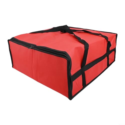 EasyByMall Abwischbares, wasserdichtes Material in der isolierten Pizza-Tragetasche sorgt für Sauberkeit während des Gebrauchs (rot 50 x 50 x 15 cm), Wie abgebildet, Red50*50 * 15CM von EasyByMall