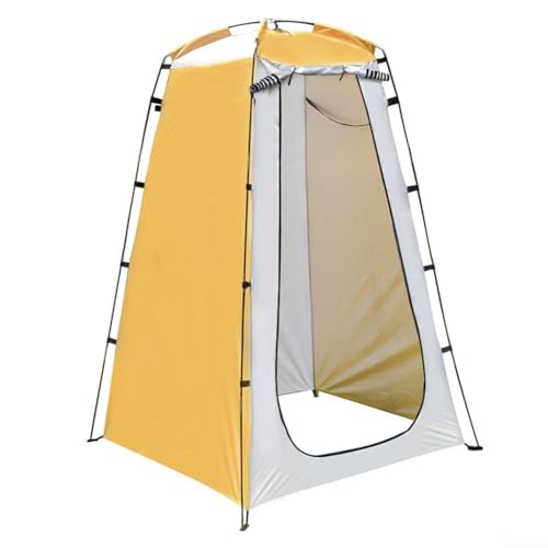 Tragbares Pop-Up-Zelt, Ankleidezimmer, Sichtschutz, für Outdoor, Camping, Angeln, Strand, Dusche, WC, 190T silberbeschichtetes Tuch (gelb) von EasyByMall