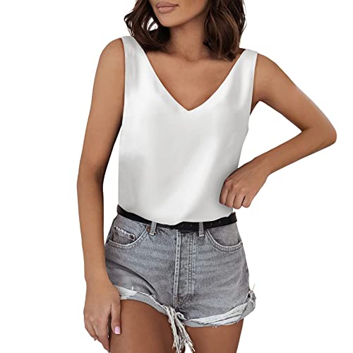 Eauptffy Damen Satin Tank Tops Doppellagig Ärmellos Blusen Tanktops Für Frauen V Ausschnitt Seide Sommer Satin Ärmellose Bluse Basic Camisole Shirts Weiße Bustier Karneval Rave Club Crop Top Eauptffy Damen Satin Tank Tops Doppellagig Ärmellos Blusen Tanktops Für Frauen V Ausschnitt Seide Sommer Satin Ärmellose Bluse Basic Camisole Shirts Weiße Bustier Karneval Rave Club Crop Top von Eauptffy