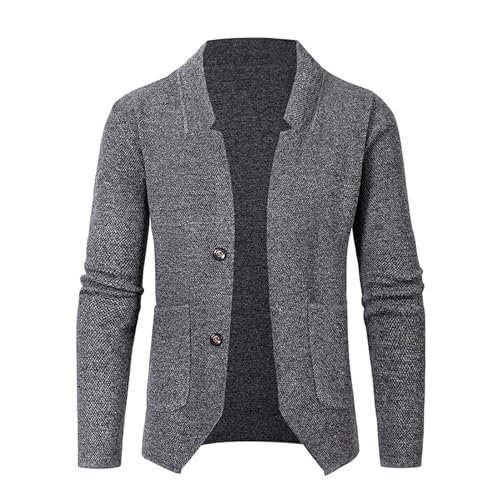 Eauptffy Jacke Oktoberfest Herren, Cardigan Herren Lang, Herrenstrickjack mit Knöpfen Wolljacke Warme V-Ausschnitt Trachtenjacke Knitted Dicke Winterjacken Solide Schlichter Jacke Lässig Regular Fit von Eauptffy