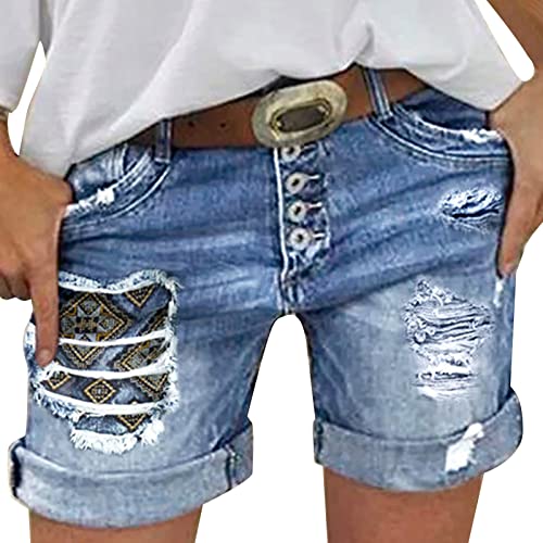 Eauptffy Jeansshorts Damen Basic Jeans Sommer Bermuda-Shorts aus Denim für den Damen High Waist Lochjeans Beiläufige Kurze Hosen mit Ripped Loch Hosen Shorts Jeans Shorts Sexy Low Rise Distressed Eauptffy Jeansshorts Damen Basic Jeans Sommer Bermuda-Shorts aus Denim für den Damen High Waist Lochjeans Beiläufige Kurze Hosen mit Ripped Loch Hosen Shorts Jeans Shorts Sexy Low Rise Distressed von Eauptffy