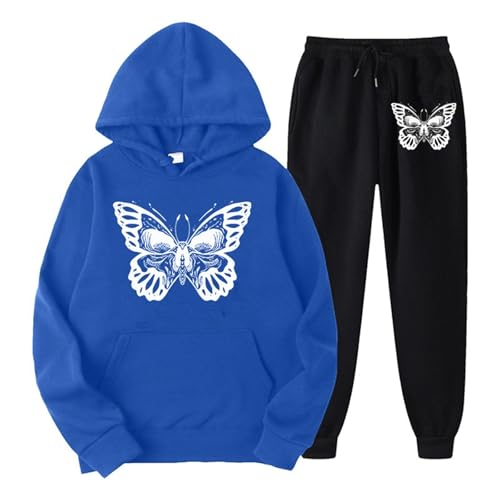 Eauptffy Sportanzug Damen, Hoodies und Sweathose, Hoodie Anzug Halloween Bedrucktes Jogginghose Set Kapuzen 2-Teilige Sweatsuit Set Baggy Lässiges Loungewear-Outfits Modern Winter Sportswear Jogger von Eauptffy