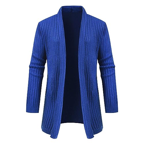 Eauptffy Trachten Jacke, Cardigan Herren, Strickcardigan Knopfleiste Fleecejacke Umlegekragen Warme Sweat-Jacke Strick Dickere Übergangsjacken Einfarbiges Klassischer Sweaters Lässig Weiches von Eauptffy