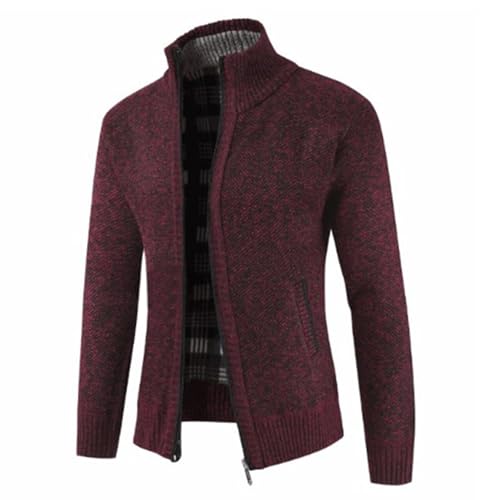 Jacke Oktoberfest Herren, Cardigan Herren, Strickmantel Zip Up Trachtenstrickjacke Klobig Feinstrike Longstrickjacke Warm Hochgeschlossene Freizeitjacken Basic Einfarbig Sweaters Lässige Weiches von Eauptffy