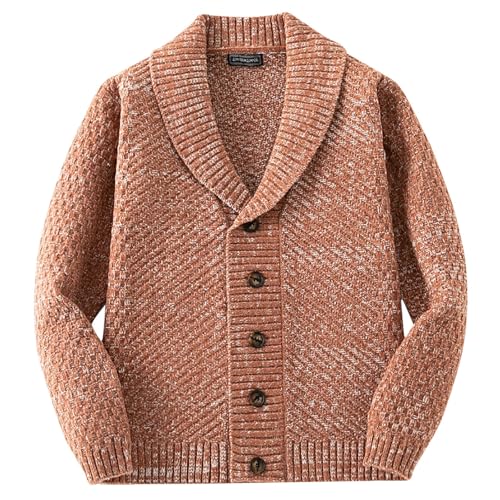 Pullover & Strickjacken für Herren, Herren Cardigan, Herrenstrickjacke mit Knöpfen Fleecejacke Warme Revers Trachtenjacken Fein-Strick Dicker Hemd Jacke Solide Schlichter Jacken Weiches Lässig von Eauptffy