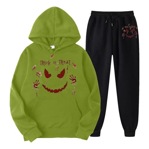 Tracksuit Damen, Hooded und Sporthosen, Kapuzenpullover Set Horror mit Blutigem Bedrucktes Sportanzug Kapuzen Zweiteiliger Tracksuit Lässiger Locker Hausanzug Halloween Stilvolle Sport Set Running von Eauptffy