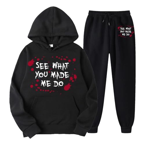 Trainingsanzug Damen Große Größen, Hoody und Sporthosen, Hoodie Set Entsetzen Blutspritzer Jogginganzug 2-Teilige Kapuzen Sweatsuit Locker Casual Lounge Set Festlich Mode Activewear Jogger von Eauptffy