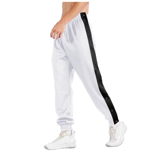 Trainingshose Damen Lang, Damen Jogginghose mit Seitlicher Knopfleiste und Taschen Loose Gummibund Sweatshose Sweatpants Sportswear Trainingsanzug Basketball Unisex Hosen Yoga Karneval Kostüm 2024 von Eauptffy