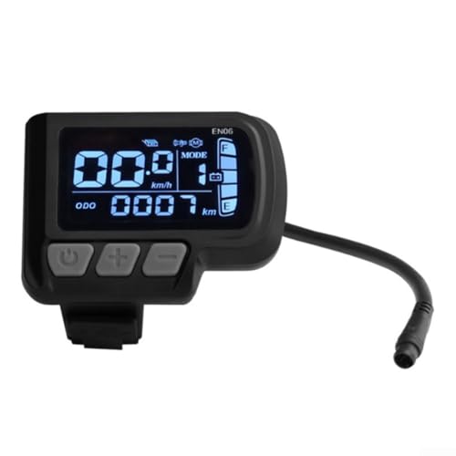 Eawfgtuw E-Bike LCD Display 24V 36V 48V Kompatibel mit 02OMD Protokoll Wasserdicht 6-Pin Schnittstellenkabel ABS Körper Klare Lesbarkeit für Lenker Φ22,2mm / Φ0,87 Zoll von Eawfgtuw