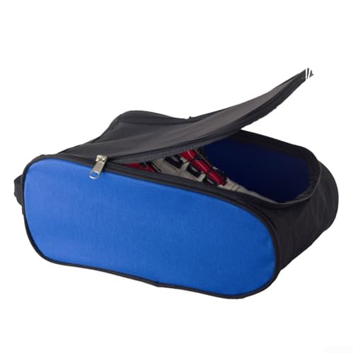 Eawfgtuw Wasserdichte Golf-Schuhtasche, tragbarer Sportschuhkoffer, staubdicht, faltbar, Tragetasche mit Griff für Golfschuhe, Outdoor-Reisen, Aufbewahrung, blau von Eawfgtuw