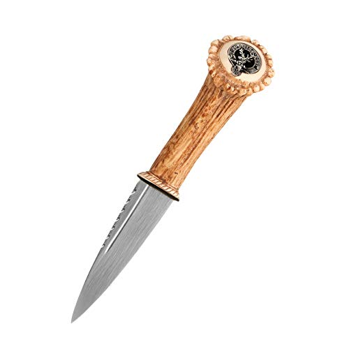 Eburya Outlander Clan Fraser Sgian Dubh - Je Suis Prest - Edelstahl mit Lederscheide von Eburya