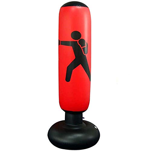 Ecent Punchingsäcke Aufblasbarer Standboxsack Freistehender Boxsack Dekompression Spielzeug Fitnessübung Kampftraining für Erwachsene Kinder, Karate, Fitness usw. - 160cm von Ecent