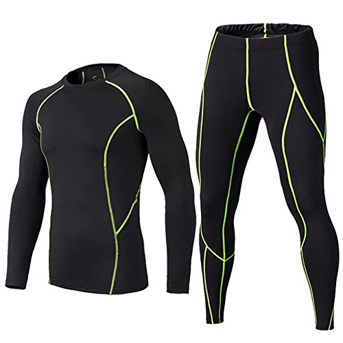 Echinodon Kinder Sportunterwäsche Fußball Kompressionsshirt + Kompressionshose Kompressionsunterwäsche Set Funktionsunterwaesche Set für Fitness Running Fußballtraining Radsport Grün 146/152 Echinodon Kinder Sportunterwäsche Fußball Kompressionsshirt + Kompressionshose Kompressionsunterwäsche Set Funktionsunterwaesche Set für Fitness Running Fußballtraining Radsport Grün 146/152 von Echinodon