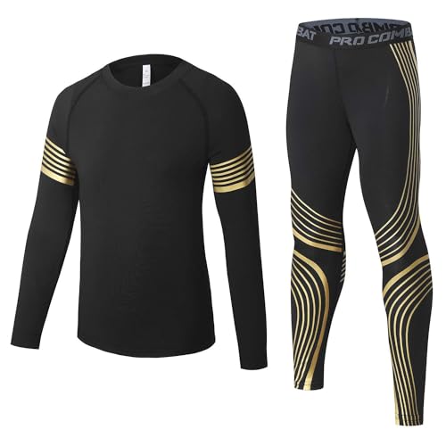 Echinodon Sportunterwäsche Kinder Fußball Jungen Mädchen Schnelltrockend Funktionsunterwäsche Kompressionsunterwäsche Set für Fitness Running Fußballtraining Basketball Radsport A-Golden 24 Echinodon Sportunterwäsche Kinder Fußball Jungen Mädchen Schnelltrockend Funktionsunterwäsche Kompressionsunterwäsche Set für Fitness Running Fußballtraining Basketball Radsport A-Golden 24 von Echinodon